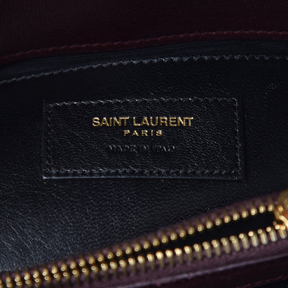 Saint Laurent Sheepskin Matelasse Chevron Monogram Medium College Bag Amaranto 7 of 25