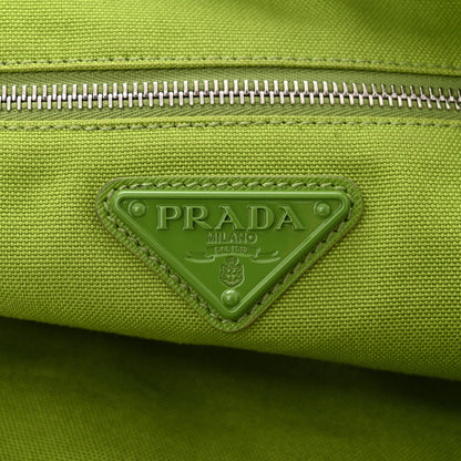 Prada Canapa Logo Embossed Large Triangle Shoulder Bag Felce 6 of 13