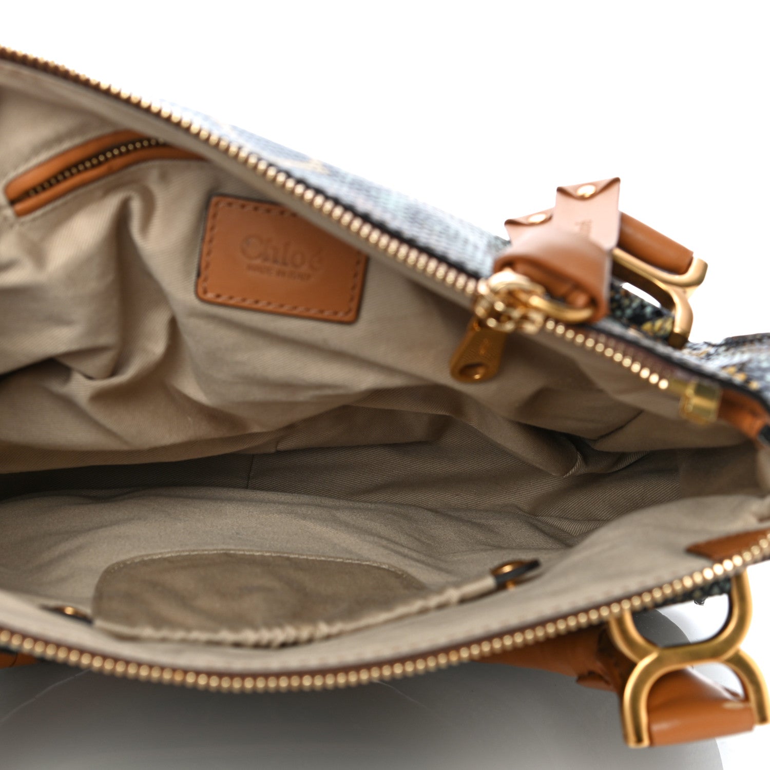 Chloe Snakeskin Calfskin Embossed Medium Marcie Satchel Multicolor 4 of 12