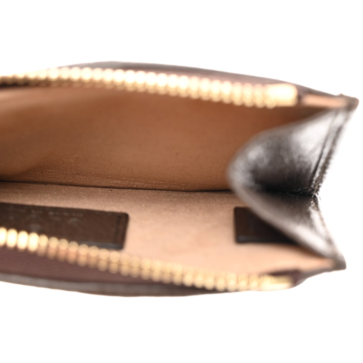 GG Supreme Monogram Web Ophidia Zip Card Case Brown