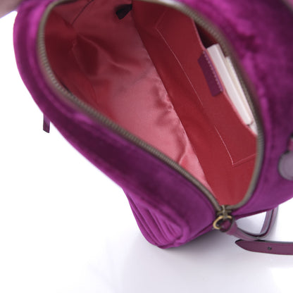 Gucci Velvet Matelasse GG Marmont Dome Backpack Fuchsia Violet Cyclamen 4 of 9