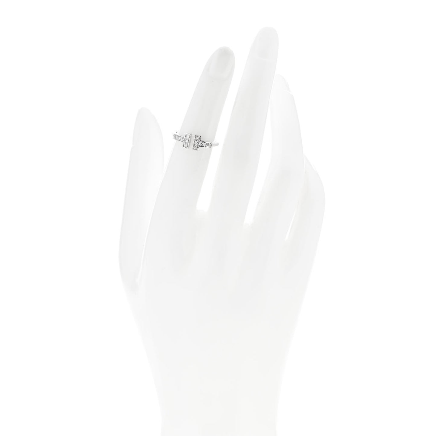 18K White Gold Diamond T Wire Ring 47 4.25