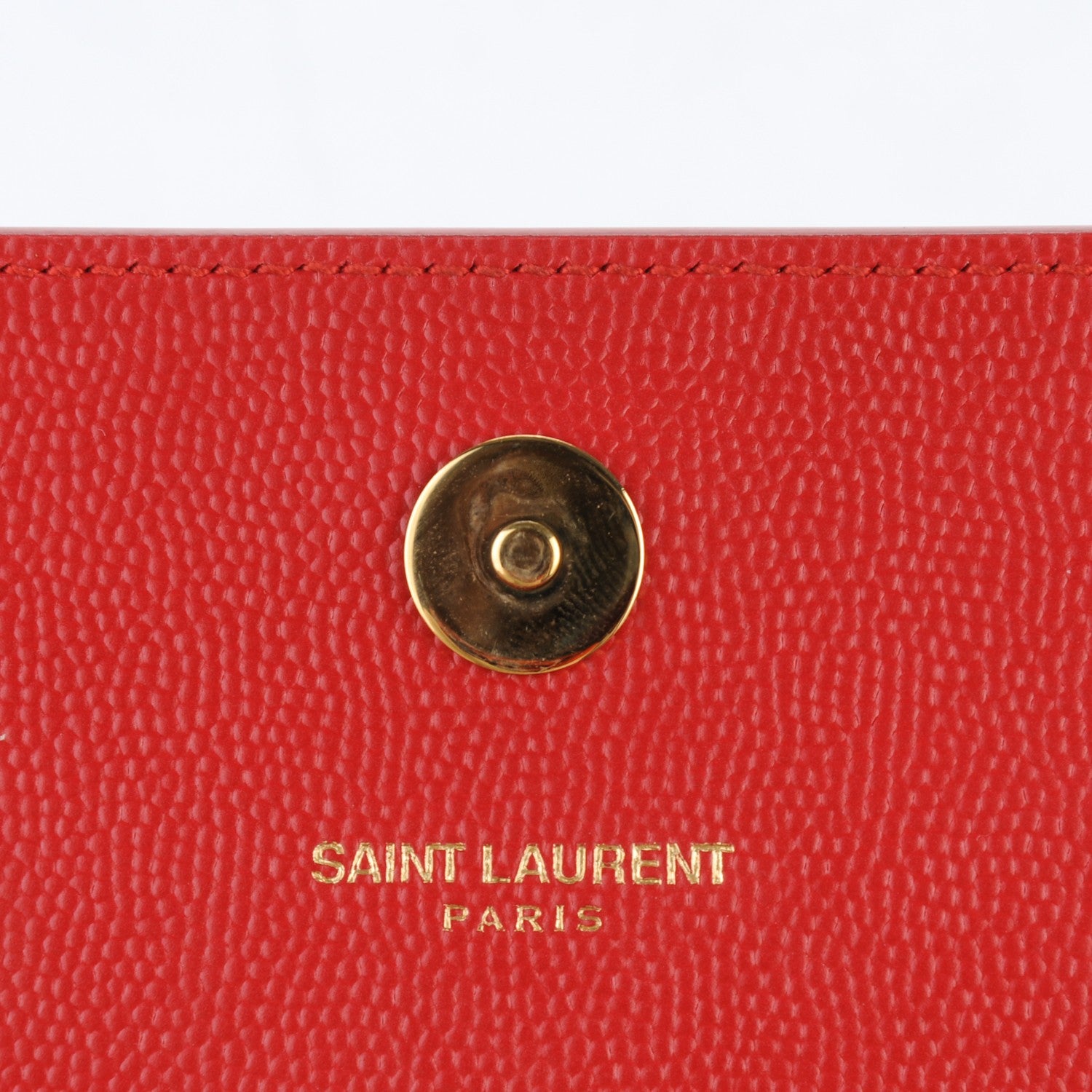 Saint Laurent Grain De Poudre Classic Monogram Clutch New Red 5 of 7