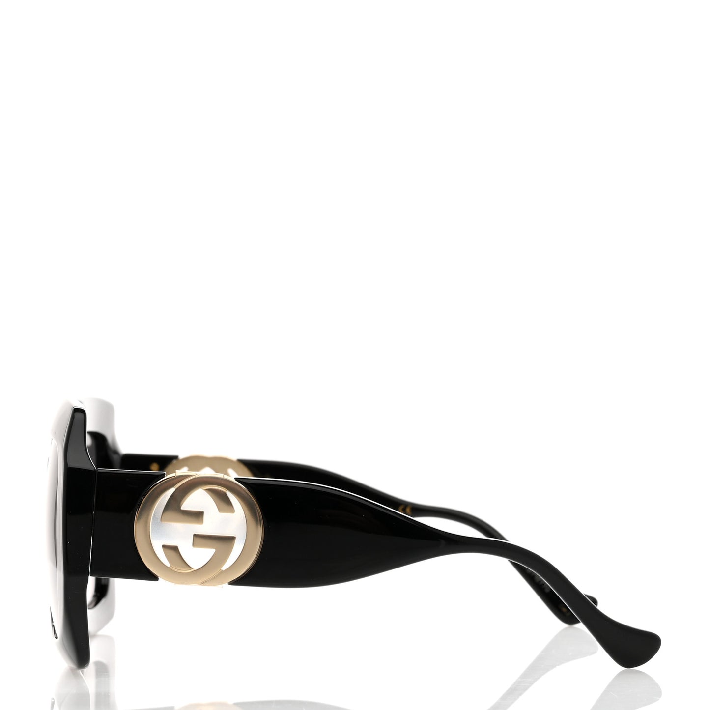 Acetate Rectangular Frame Chain Sunglasses GG1022S Black