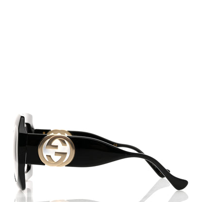 Gucci Acetate Rectangular Frame Chain Sunglasses GG1022S Black 3 of 8