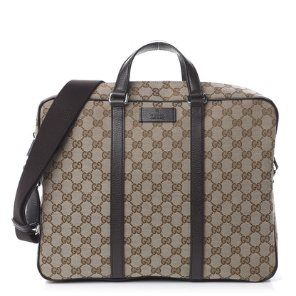 Gucci Monogram Briefcase Dark Brown 1 of 11