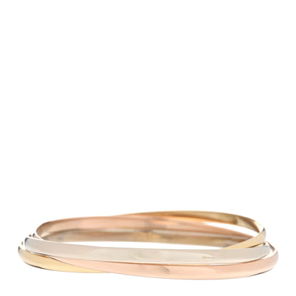 Cartier 18K Pink Yellow White Gold 3.5mm Trinity Bangle Bracelet 2 of 3
