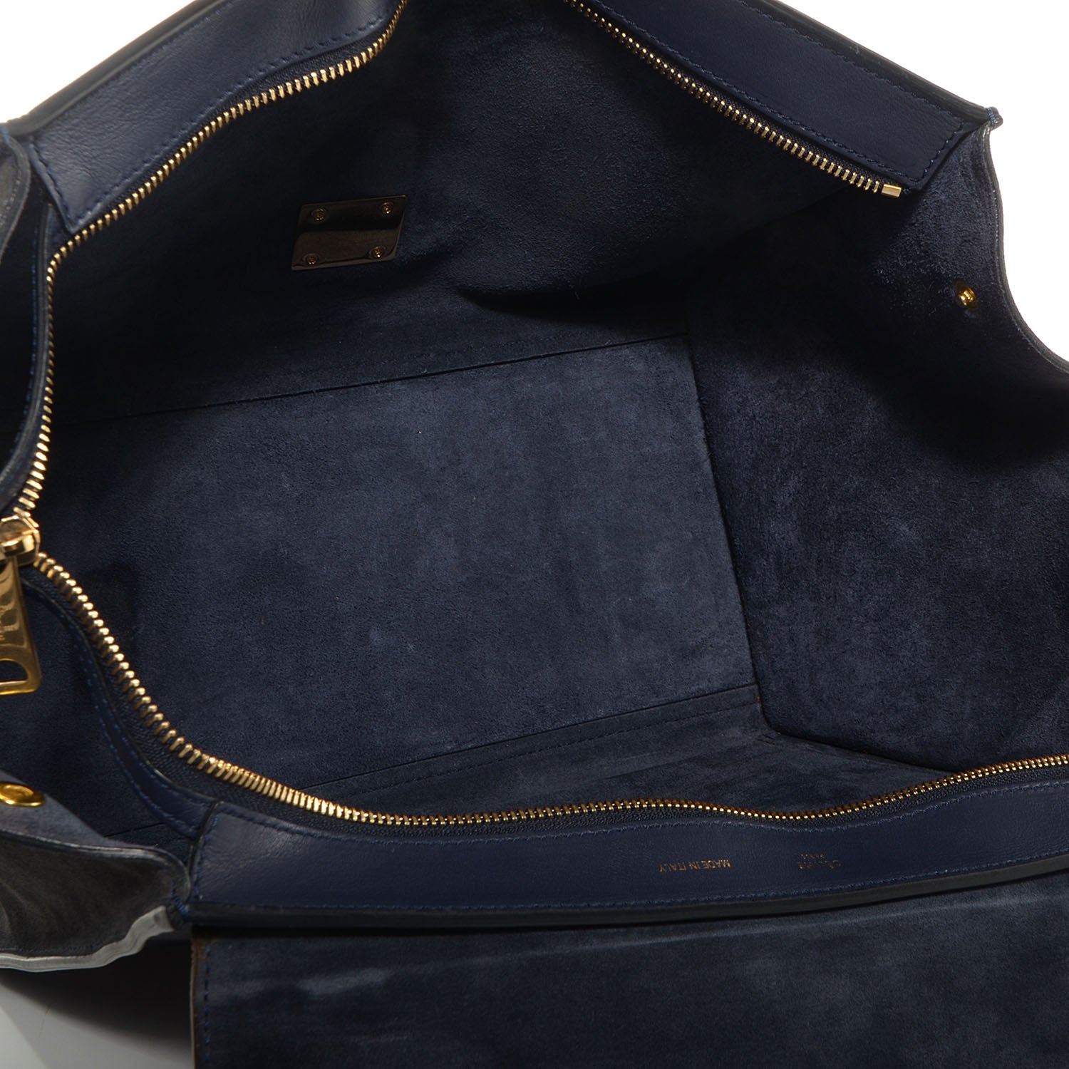 Celine Smooth Calfskin Suede Medium Tri-Color Trapeze Midnight 5 of 9