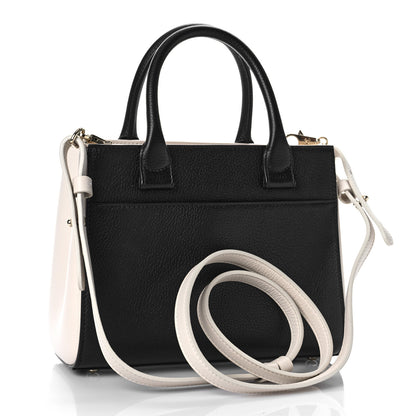 Chanel Grained Calfskin Mini Bi-Color Neo Executive Shopper Tote Black Beige 3 of 9