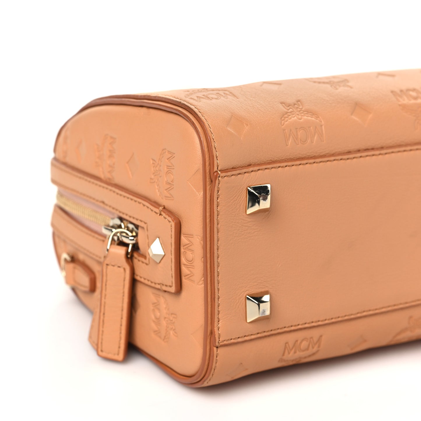 Calfskin Ottomar Monogram Small Essential Boston Bag Sandstone