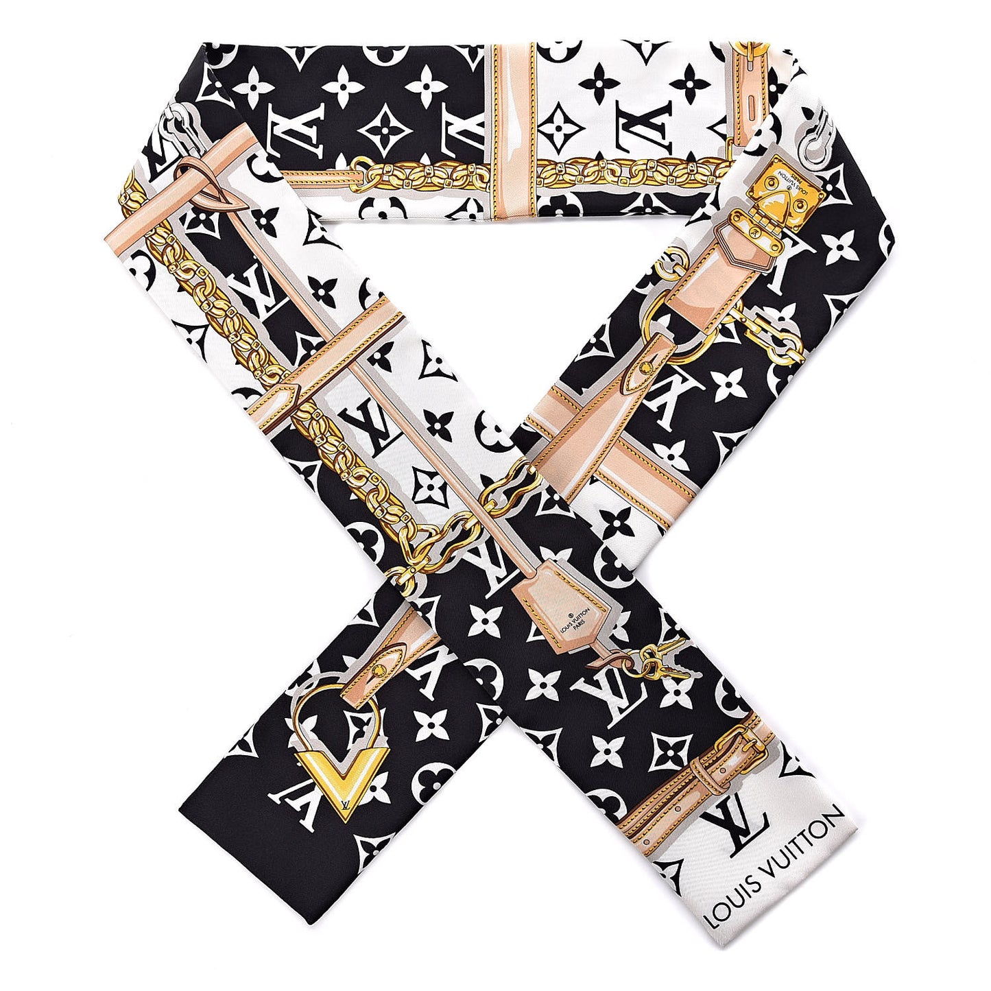 Silk Monogram Confidential Bandeau Black