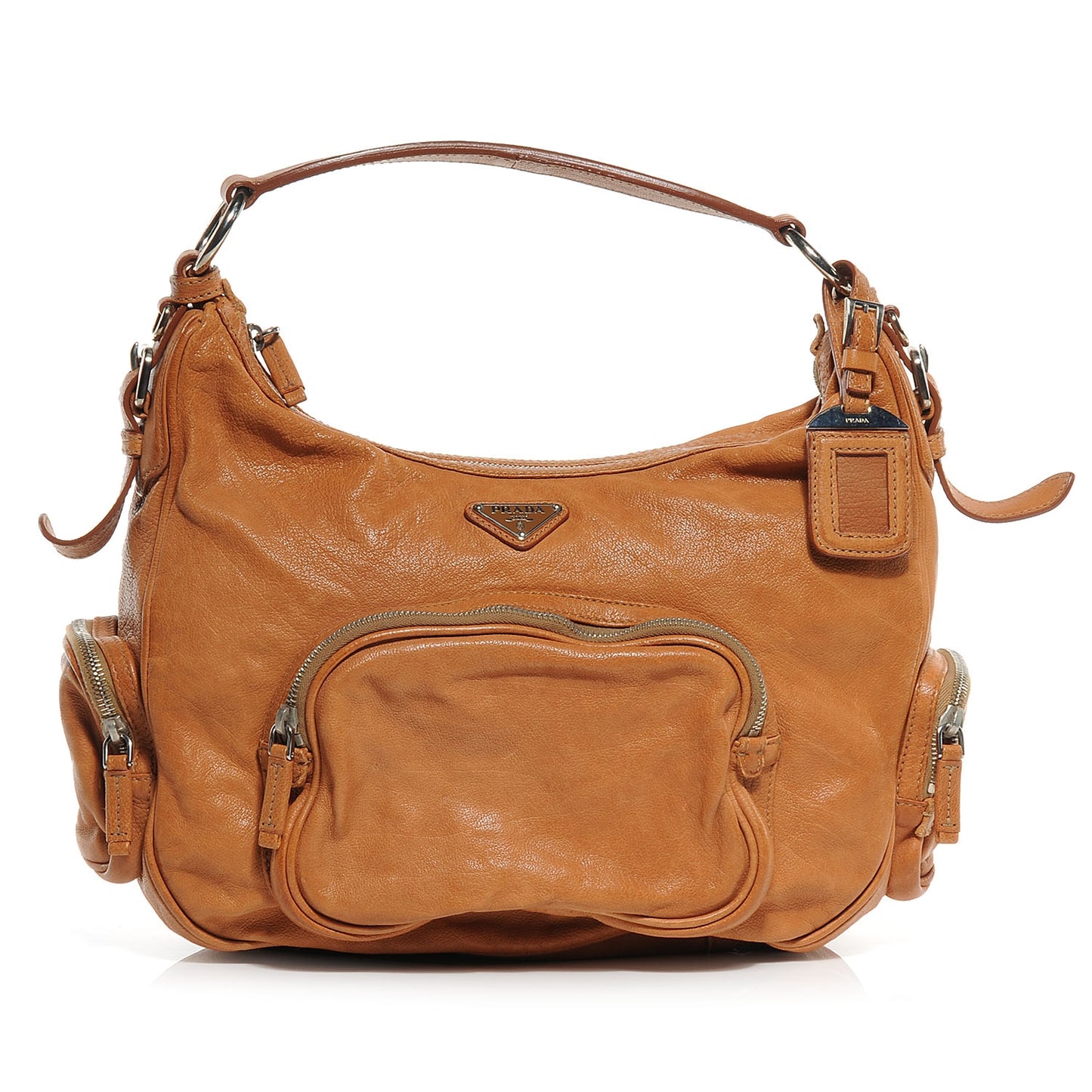 Washed Buffalo Bauletto Hobo Naturale
