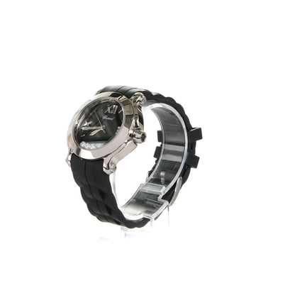 Chopard Stainless Steel Rubber 3 Diamond 36mm Happy Sport Quartz Watch Black 3 of 12