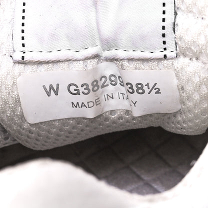 Chanel Mesh Suede Calfskin Grained Calfskin Womens CC Sneakers 38.5 White Black 8 of 9