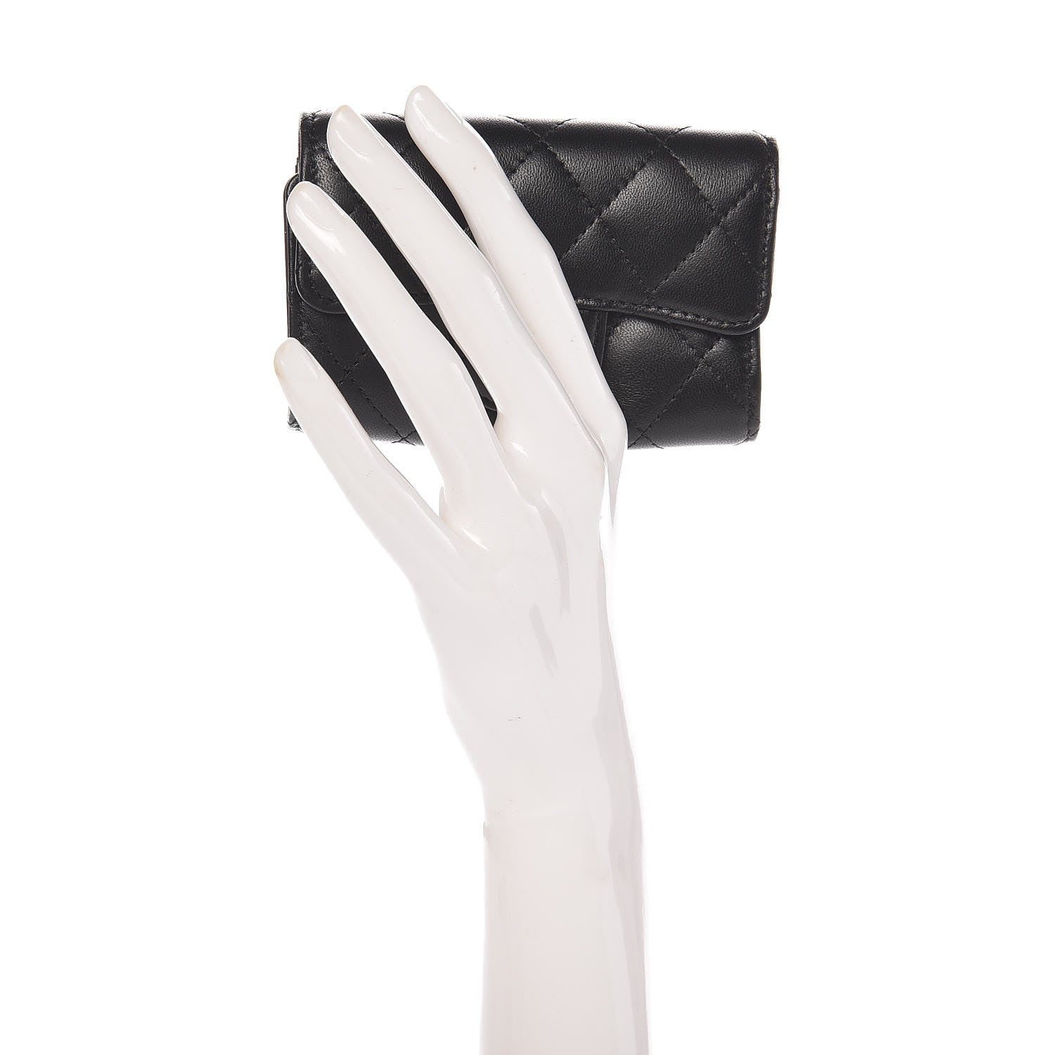 Chanel Lambskin Quilted 4 Key Holder Black 2 of 9