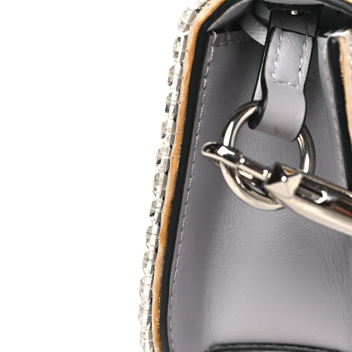 Valentino Garavani Crystal Nappa Enamel Vlogo Small Loco Shoulder Bag Silver 10 of 10