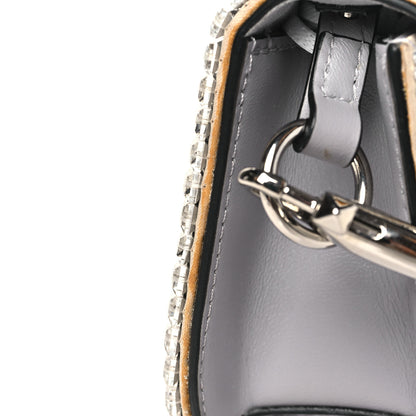 Valentino Garavani Crystal Nappa Enamel Vlogo Small Loco Shoulder Bag Silver 10 of 10