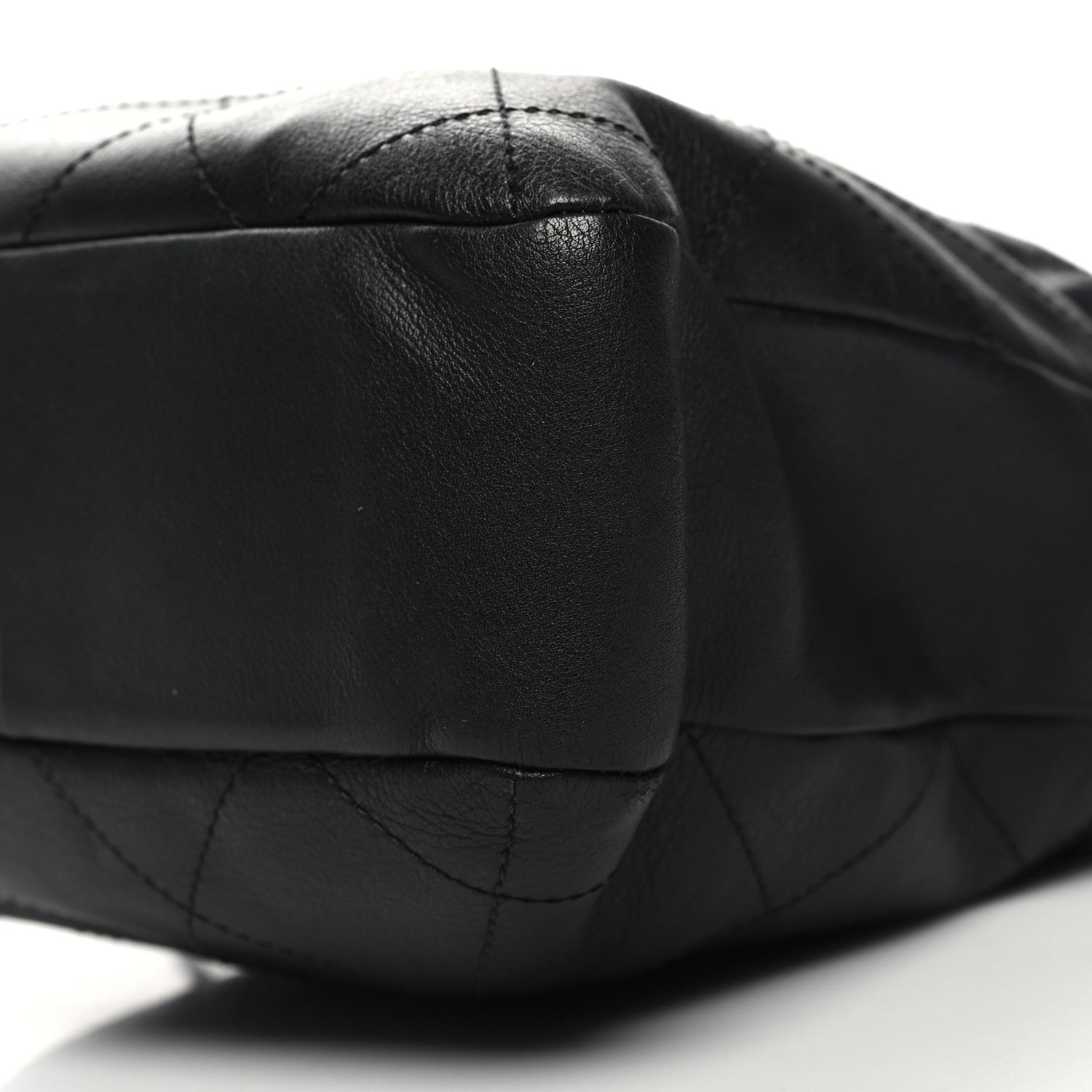 Chanel Calfskin Quilted Drawstring Bucket Bag Black 10 of 10
