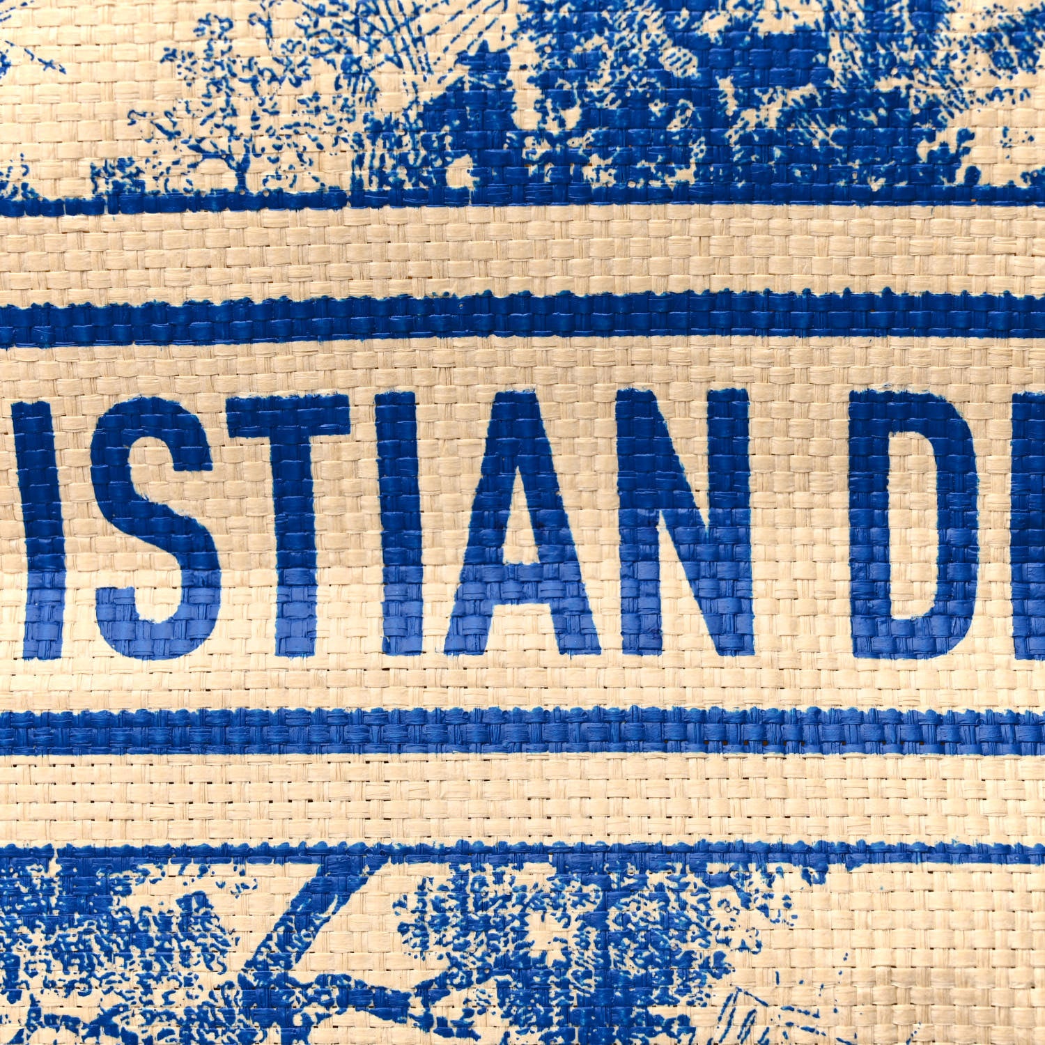 Christian Dior Straw Dioriviera Tote Blue 6 of 8