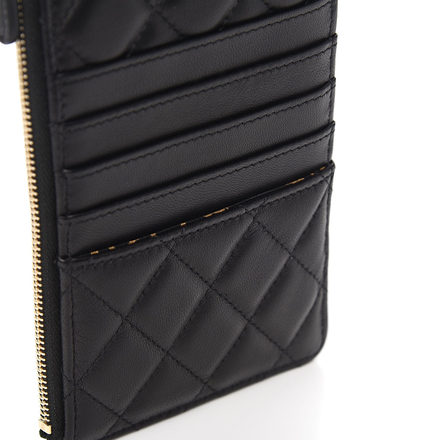 Chanel Lambskin Quilted Egyptian Amulet Classic Flat Wallet Pouch Black 8 of 8