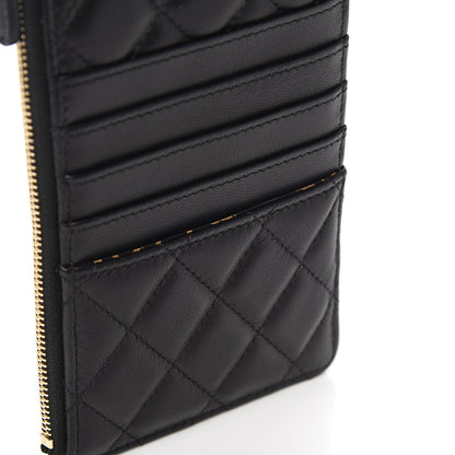 Chanel Lambskin Quilted Egyptian Amulet Classic Flat Wallet Pouch Black 8 of 8