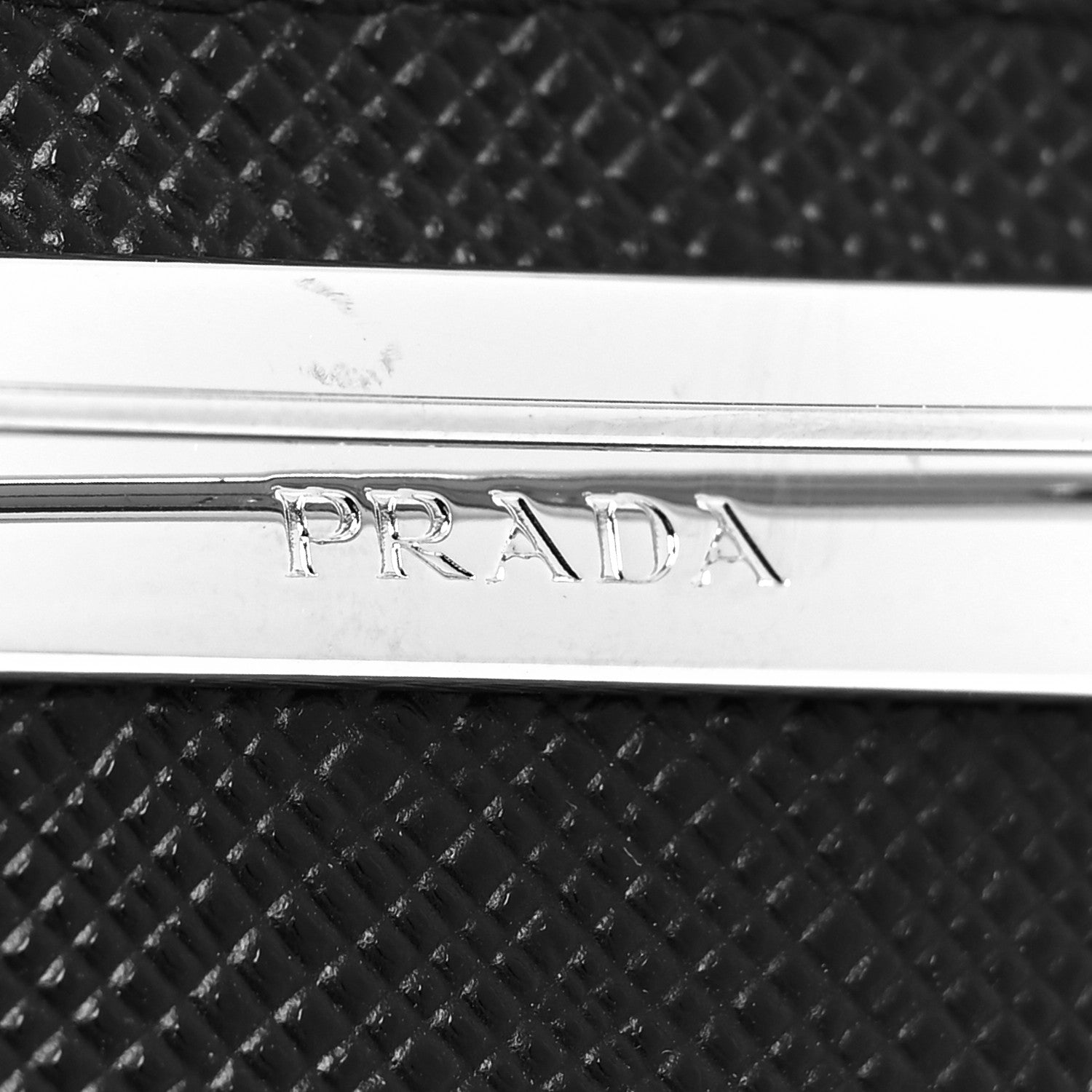 Prada Saffiano Enamel Logo Triangle Pin Black 4 of 4