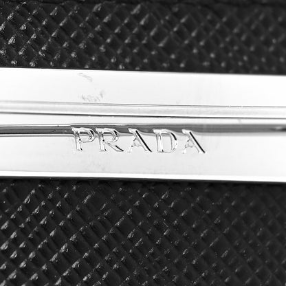 Prada Saffiano Enamel Logo Triangle Pin Black 4 of 4