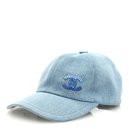 Chanel Denim Cap Hat Blue 1 of 7
