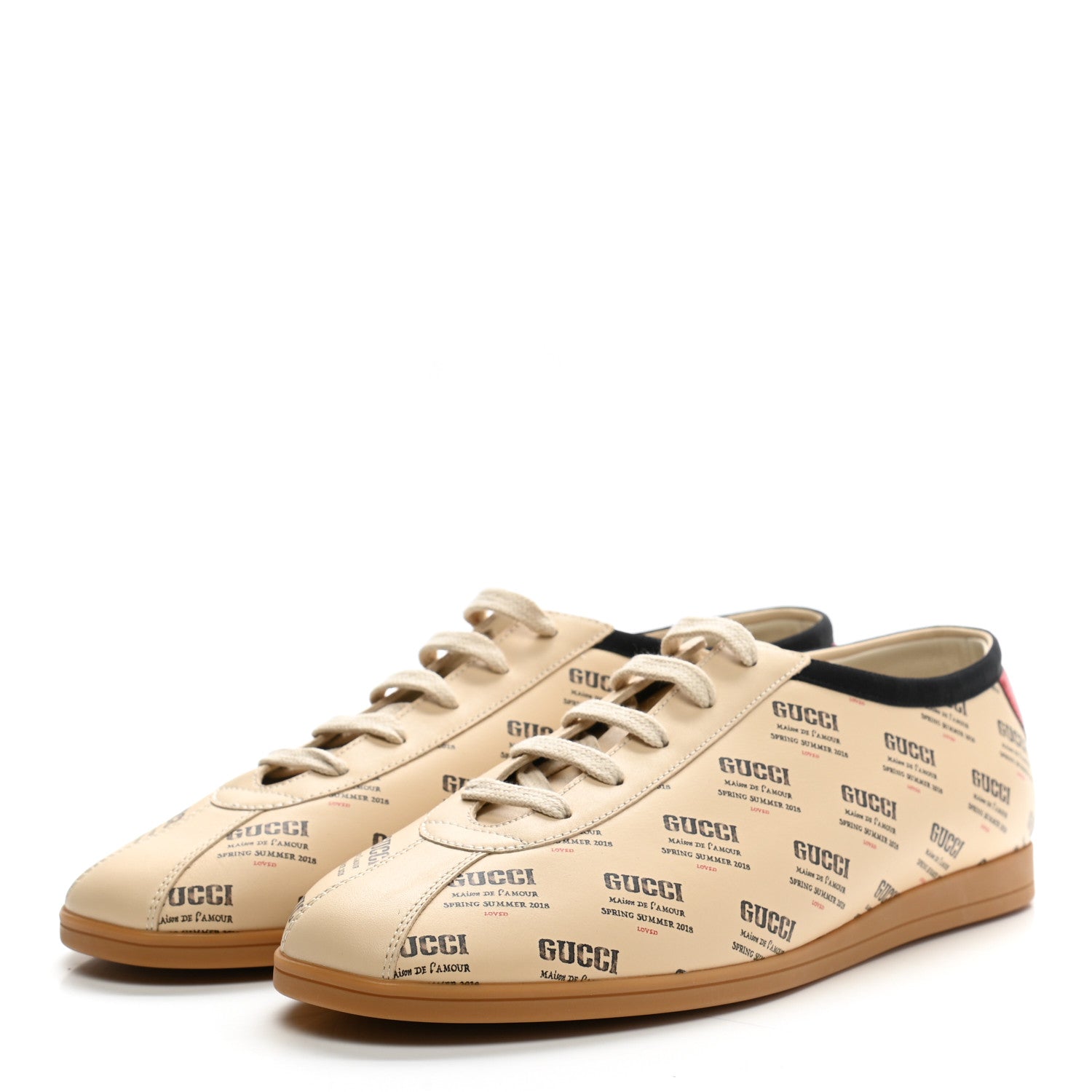 Gucci Calfskin Stamp Print Mens Falacer Sneakers 9 Soy 3 of 9