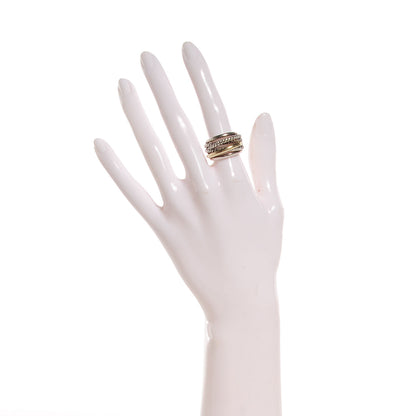 David Yurman Sterling Silver 14k Gold Narrow Crossover Ring 6 2 of 5