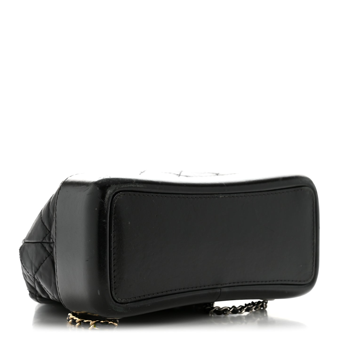 Aged Calfskin Quilted Small Gabrielle Backpack Black