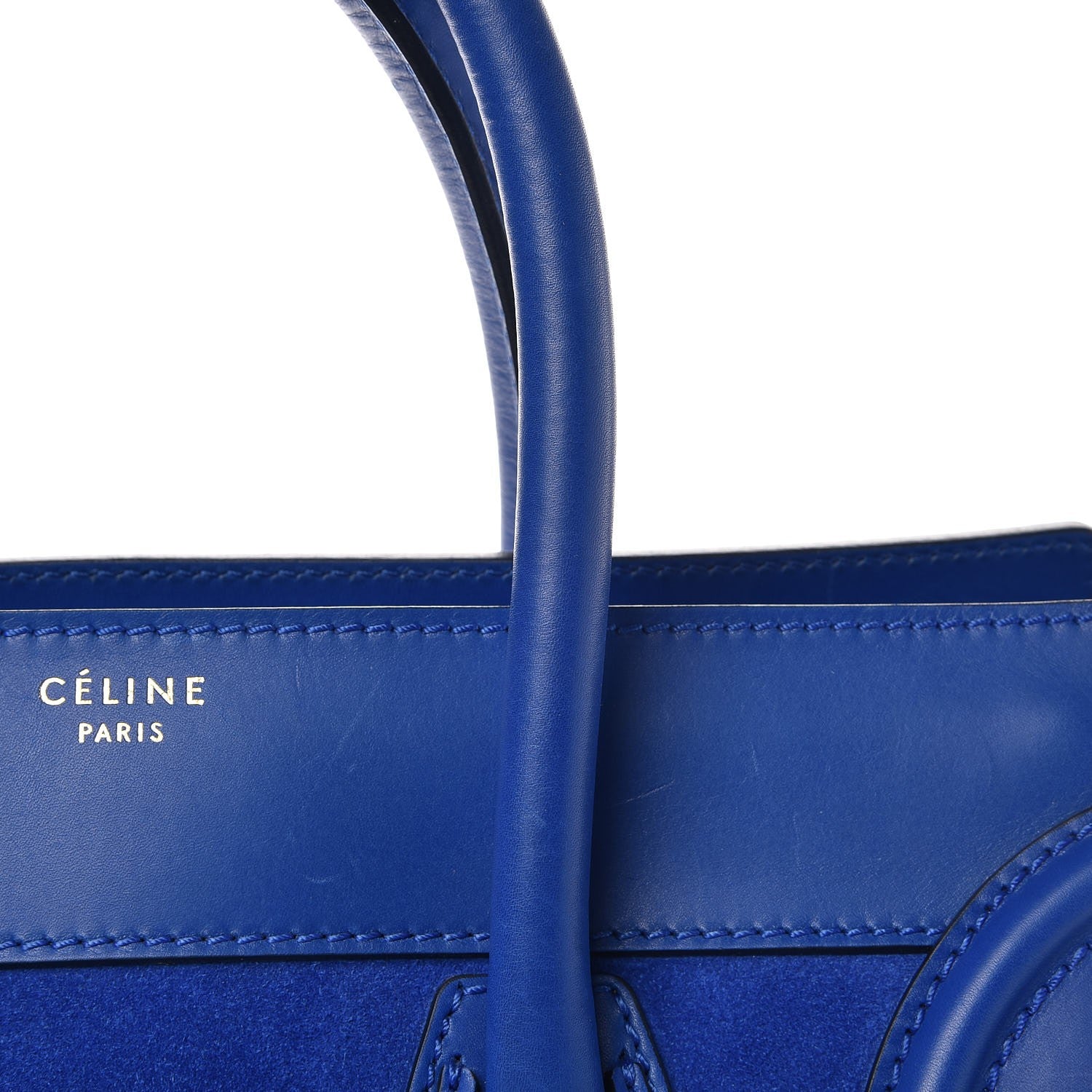 Celine Smooth Calfskin Suede Mini Luggage Royal Blue 11 of 15