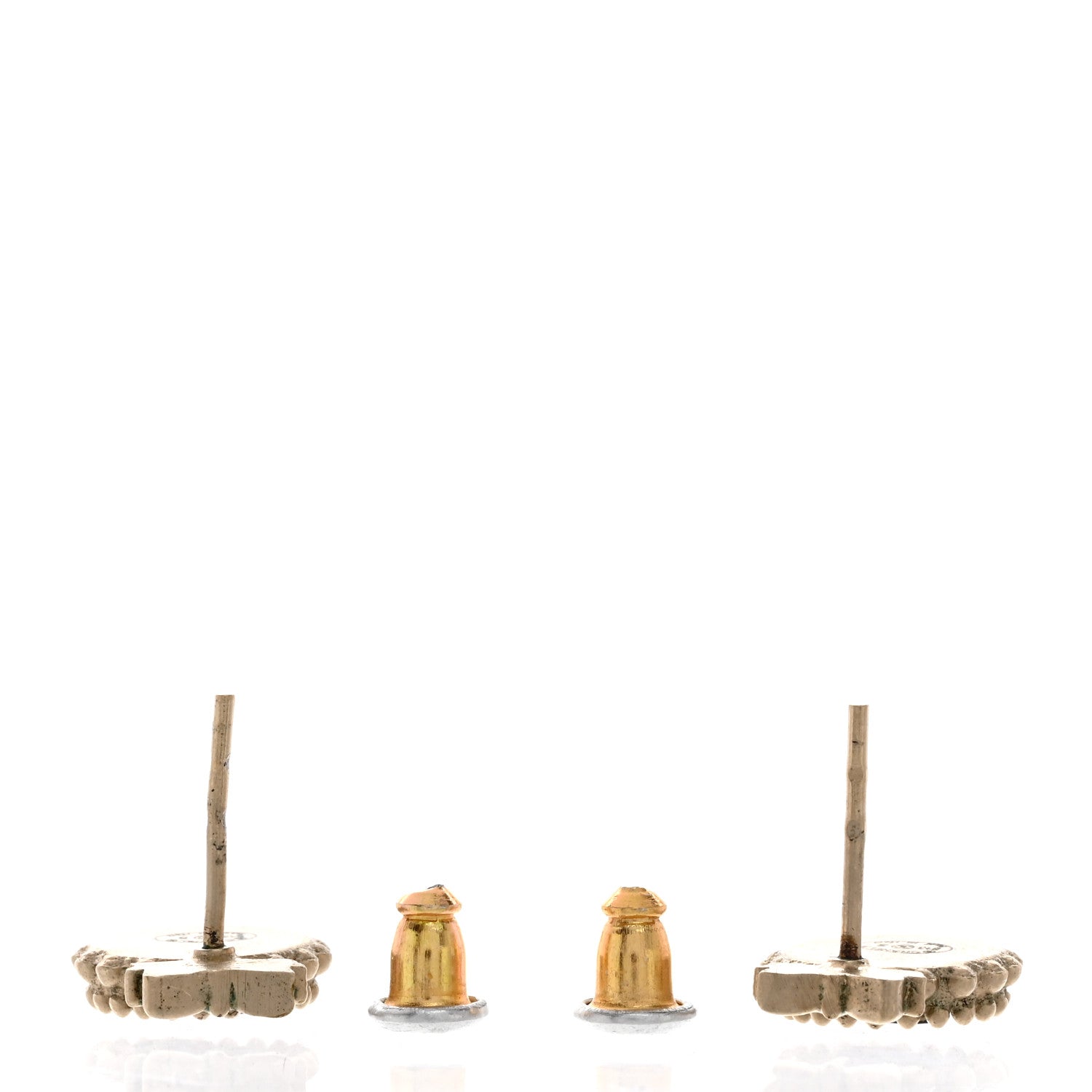 Chanel CC Bow Earrings Black Gold 3 of 5