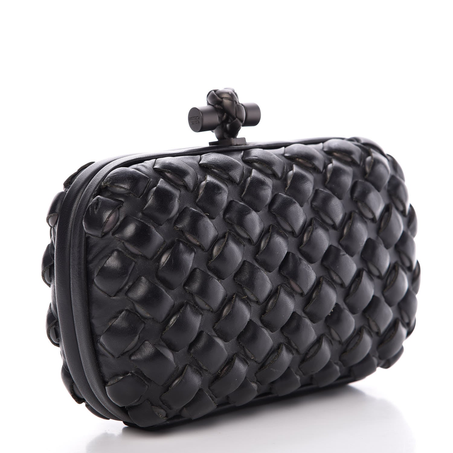Bottega Veneta Nappa Intrecciato Studded Knot Clutch Black 3 of 8