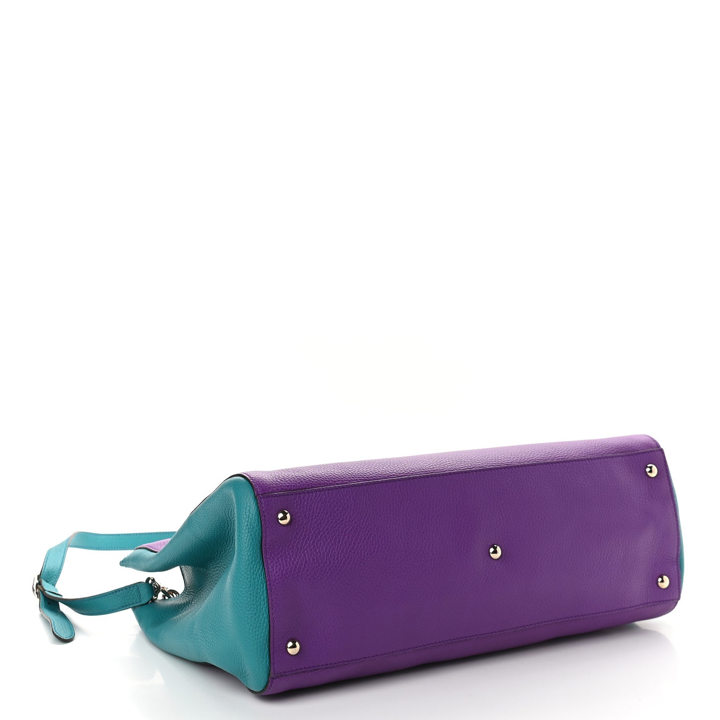 Pebbled Calfskin Large Bamboo Shopper Tote Violet Parma