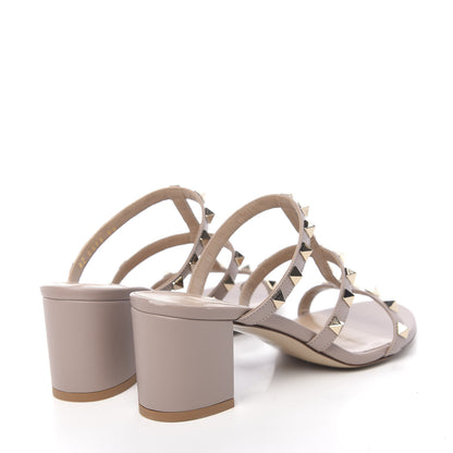 Valentino Garavani Calfskin Rockstud 60mm Caged Slide Sandals 36 Poudre 4 of 9