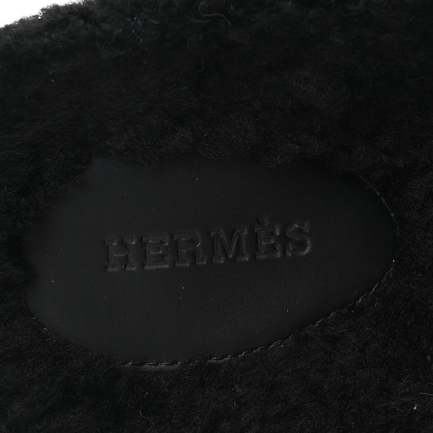 Hermes Calfskin Woolskin Womens Chypre Sandals 39 Black 8 of 10