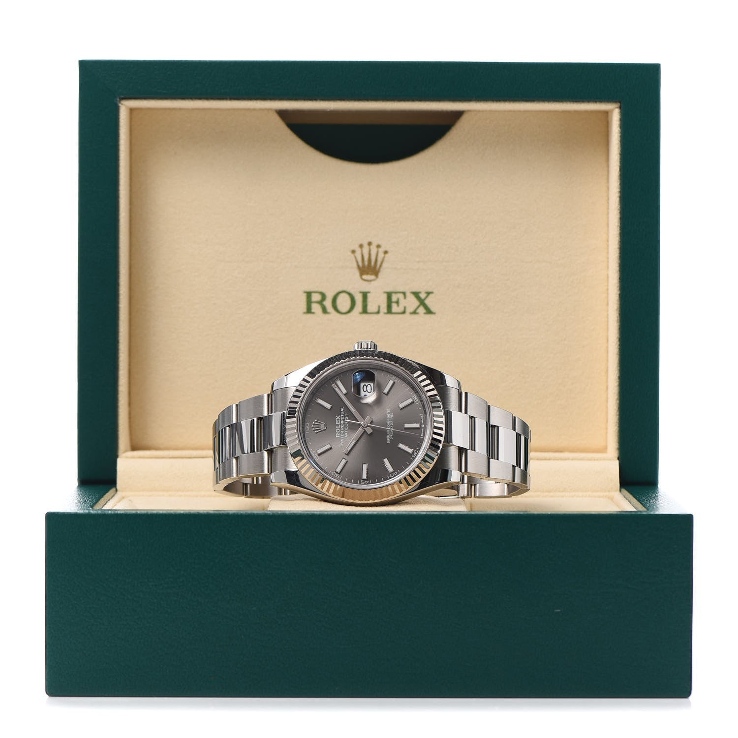 Rolex Stainless Steel 18K White Gold 41mm Oyster Perpetual Datejust Watch Slate 126334 6 of 6