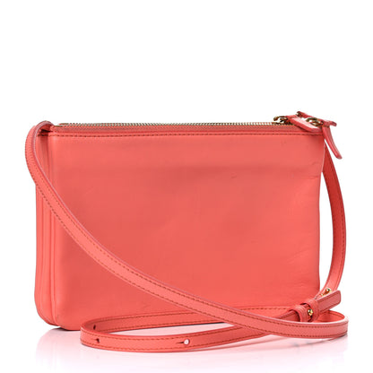 Celine Lambskin Small Trio Crossbody Bag Lipstick 3 of 21