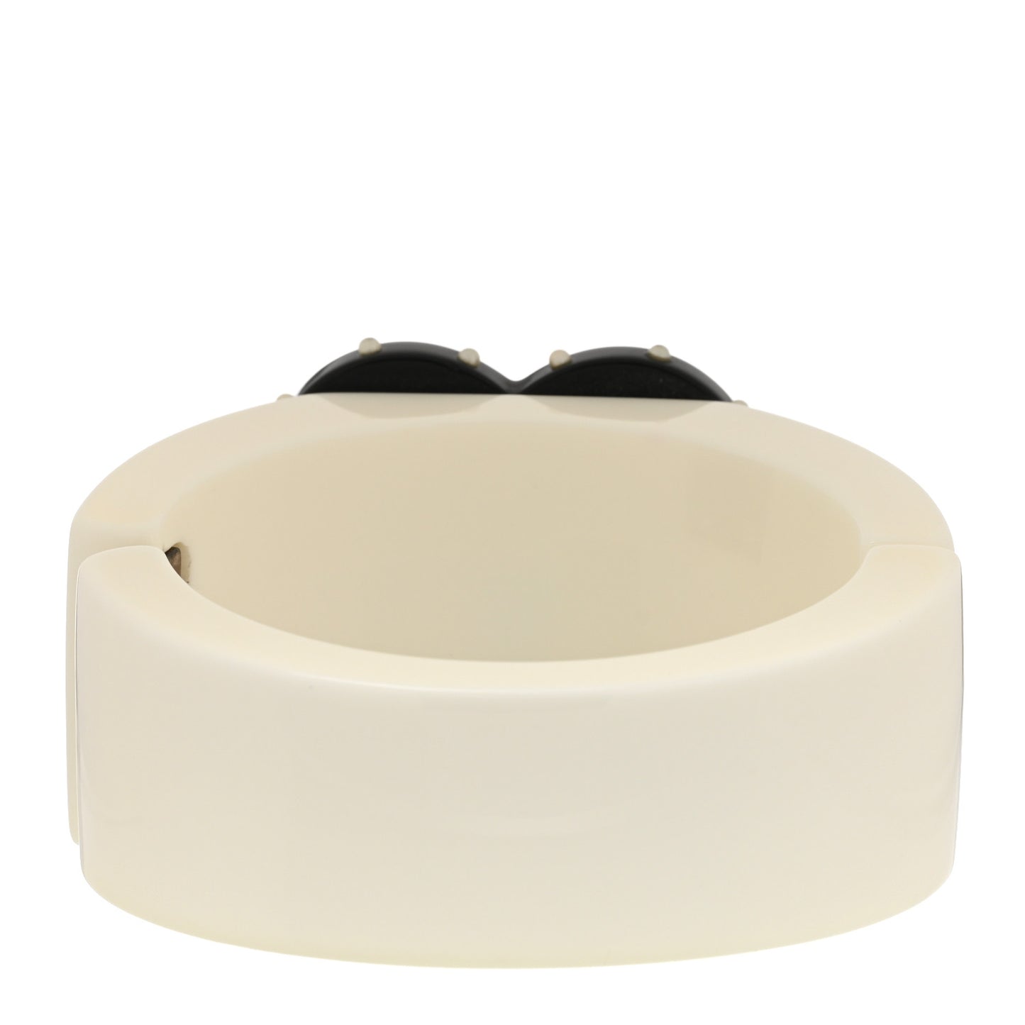 Resin Heart Pearl CC Bracelet White
