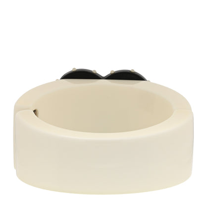 Chanel Resin Heart Pearl CC Bracelet White 3 of 5