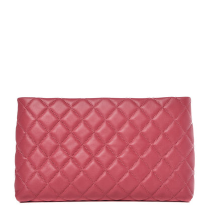 Chanel Lambskin Quilted Clutch Pink 1 of 8
