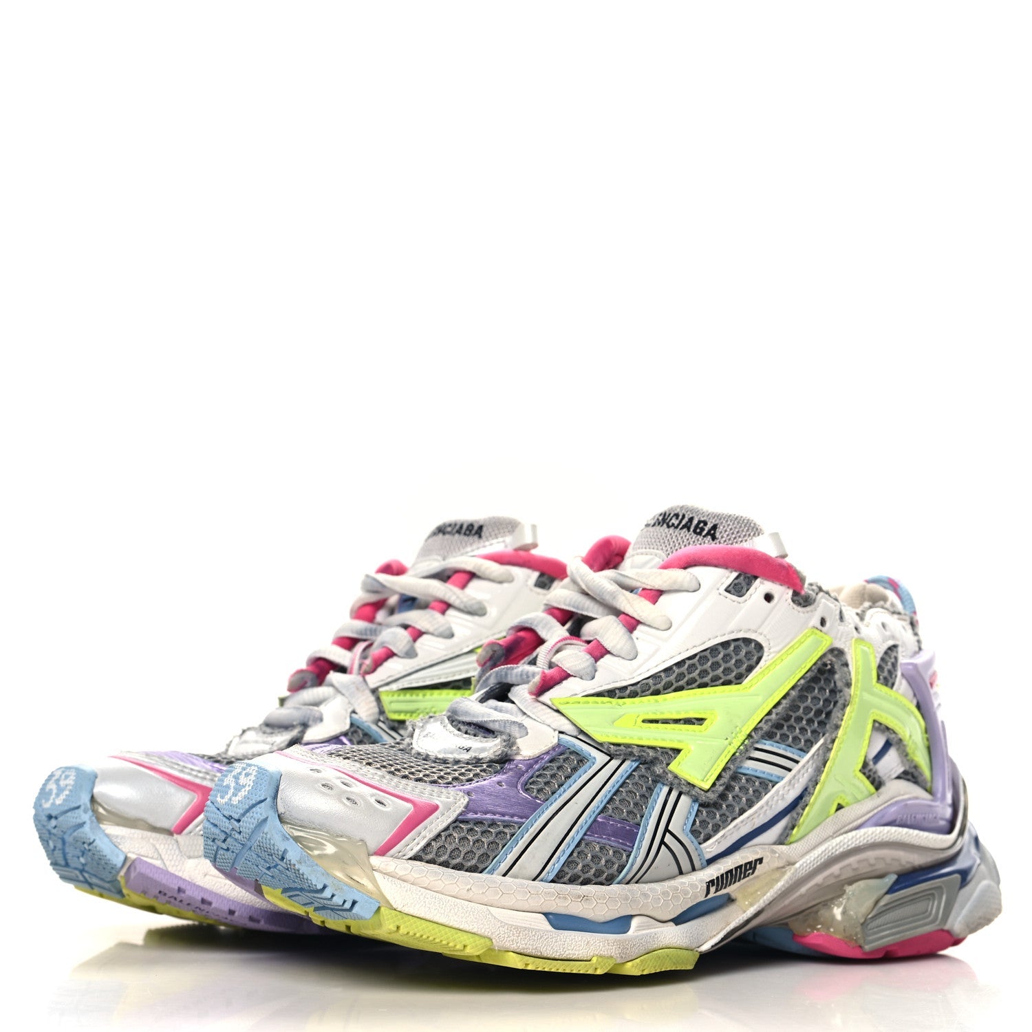 Balenciaga Mesh Rubber Womens Runner Sneakers 39 Multicolor 4 of 11
