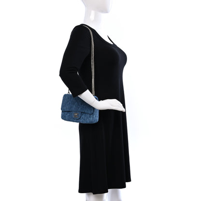 Chanel Denim Quilted Camellia Sweetheart Mini Flap Blue 2 of 10