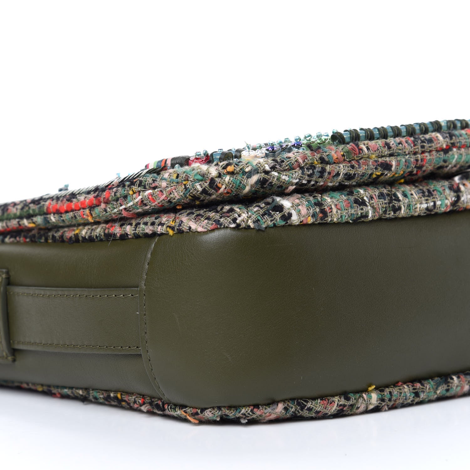Chanel Tweed Sequins Havana Stroll Messenger Khaki 6 of 11