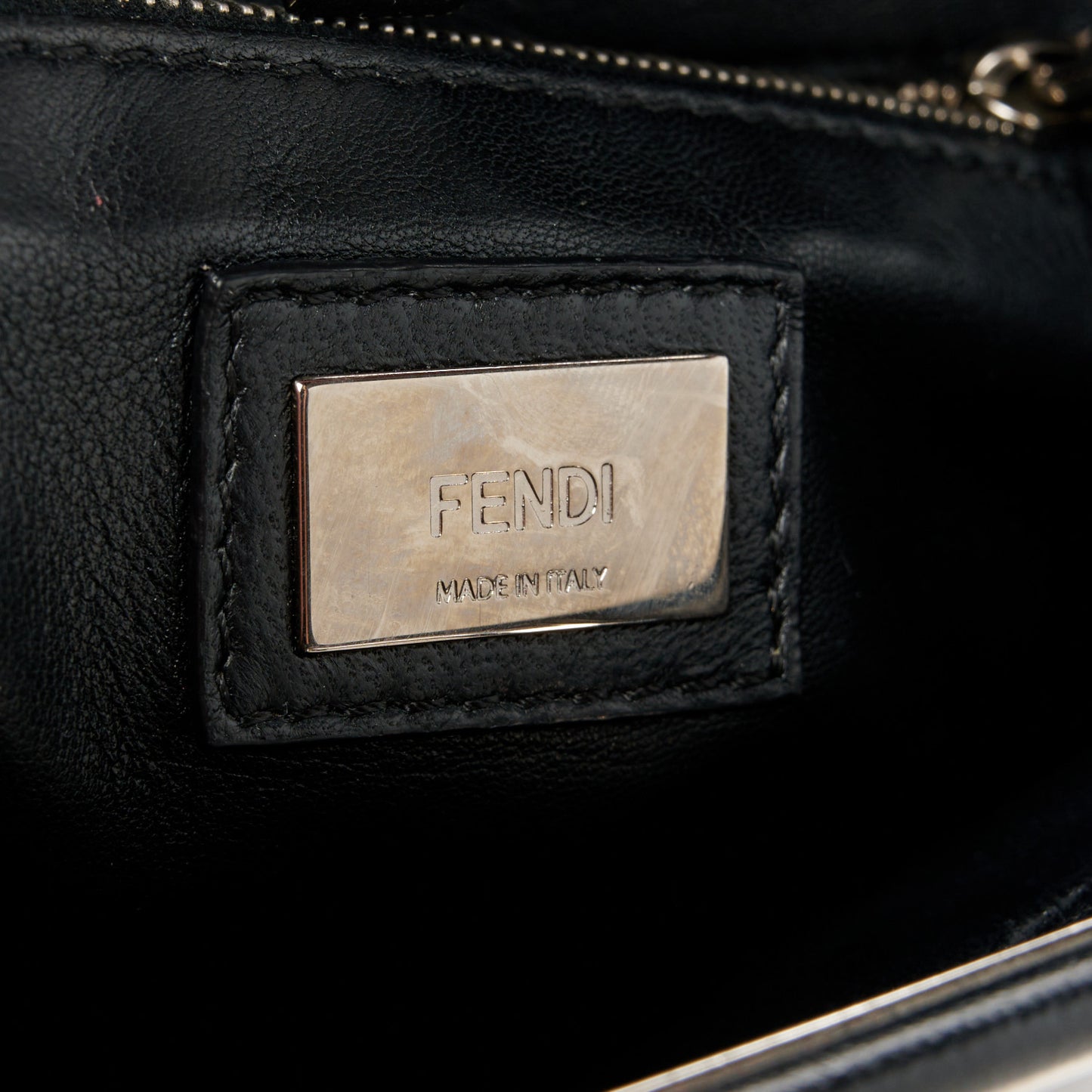 Nappa Orchid Embroidered Mini Peekaboo Iconic Satchel Black