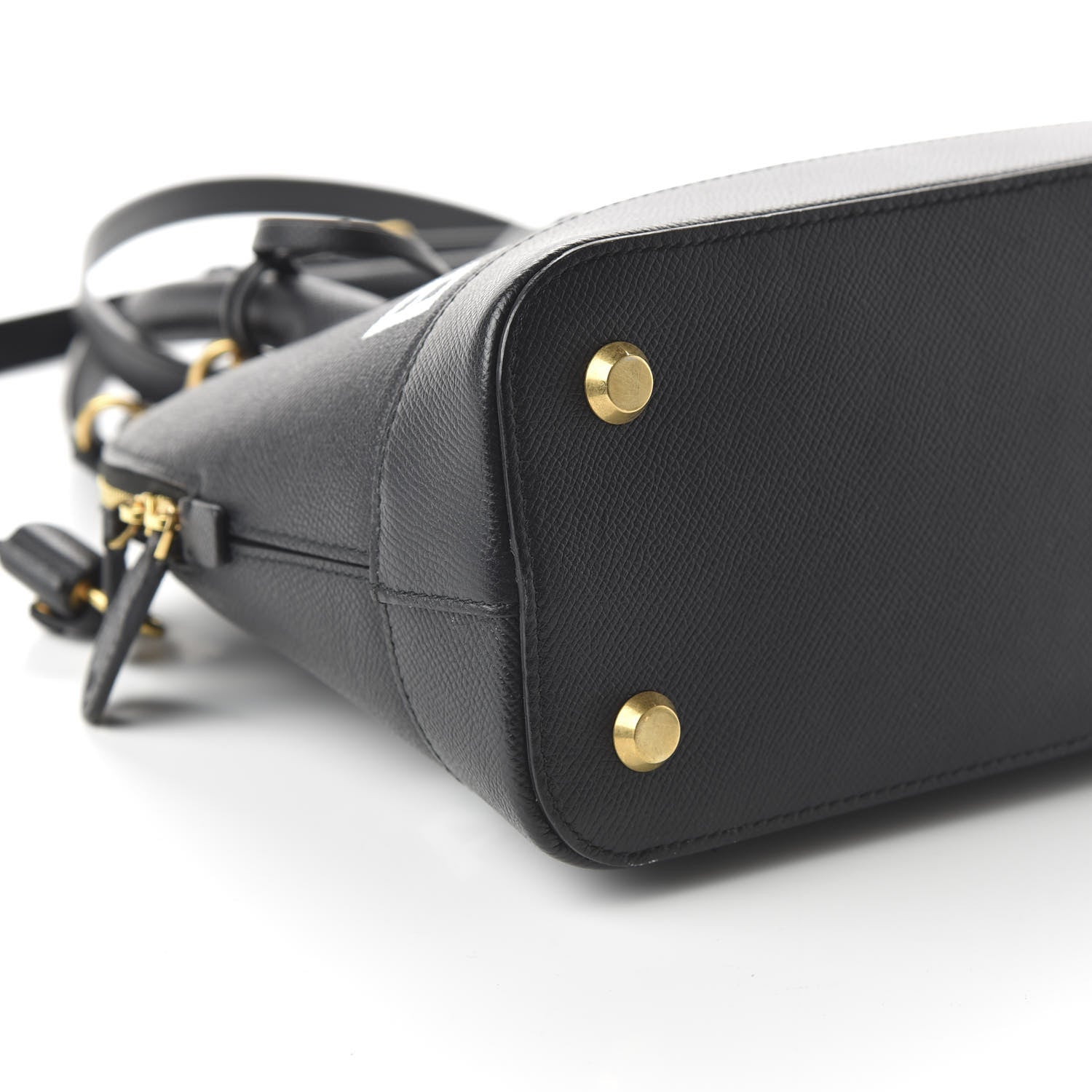 Balenciaga Signature Grained Calfskin Logo S Ville Top Handle Bag Black White 6 of 9