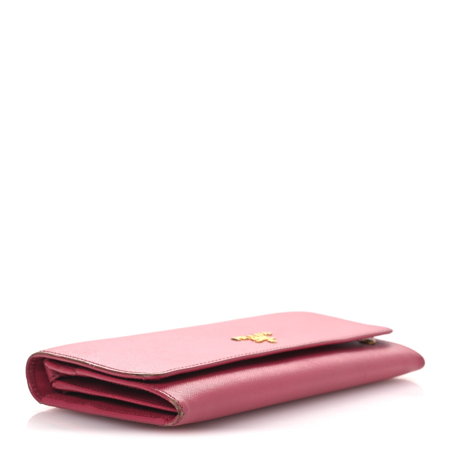 Prada Saffiano Metal Oro Chain Wallet Peonia 4 of 15
