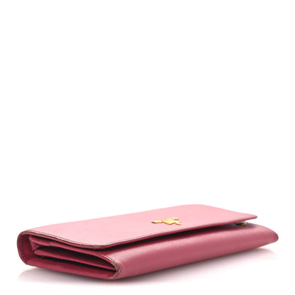 Prada Saffiano Metal Oro Chain Wallet Peonia 4 of 15