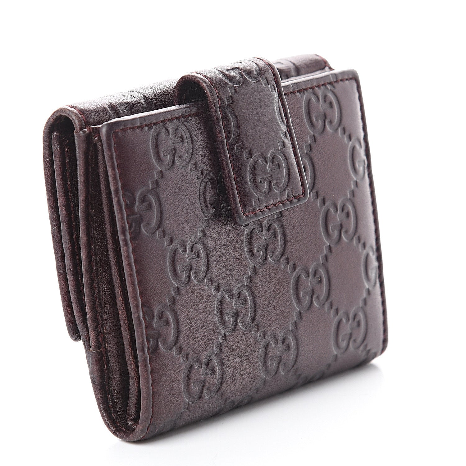 Gucci Guccissima Lovely Heart French Flap Wallet Brown 2 of 6